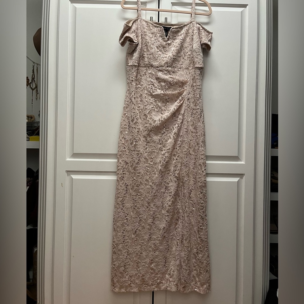 Candie's Lace Maxi Dress - Soft Champagne